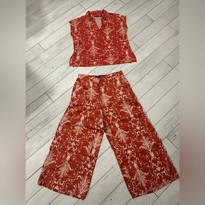 Tahari Red and White Floral Set New set without tags